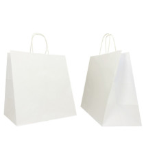 Shopper Large - maniglie cordino - 32 x 20 x 33 cm - carta kraft - bianco - Mainetti Bags - conf. 25 pezzi Shopper Large - maniglie cordino - 32 x 20 x 33 cm - carta kraft - bianco - Mainetti Bags - conf. 25 pezzi