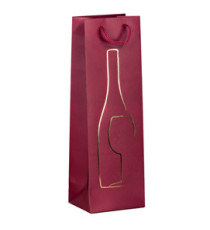Shopper portabottiglie - con manici in corda - 12 x 37 x 9 cm - rosso - Rex Sadoch Shopper portabottiglie - con manici in corda - 12 x 37 x 9 cm - rosso - Rex Sadoch