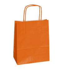 Shopper Twisted - maniglie cordino - 14 x 9 x 20 cm - carta kraft - arancio - Mainetti Bags - conf. 25 pezzi Shopper Twisted - maniglie cordino - 14 x 9 x 20 cm - carta kraft - arancio - Mainetti Bags - conf. 25 pezzi