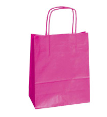 Shopper Twisted - maniglie cordino - 18 x 8 x 24 cm - carta kraft - magenta - Mainetti Bags - conf. 25 pezzi Shopper Twisted - maniglie cordino - 18 x 8 x 24 cm - carta kraft - magenta - Mainetti Bags - conf. 25 pezzi