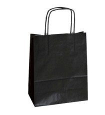 Shopper Twisted - maniglie cordino - 26  x 11 x 34,5 cm - carta kraft - nero - Mainetti Bags - conf. 25 pezzi Shopper Twisted - maniglie cordino - 26  x 11 x 34,5 cm - carta kraft - nero - Mainetti Bags - conf. 25 pezzi