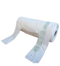 Shoppers Mini - 22x50 cm - mater-bi - bianco - rotolo 200 pezzi