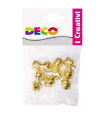 Sonagli - dim. 14,5 mm - in metallo - oro - Deco - conf. 10 pezzi Sonagli - dim. 14,5 mm - in metallo - oro - Deco - conf. 10 pezzi