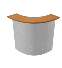 Sopralzo angolare reception Easy - 90 gradi - 96,5 x 96,5 x 115 cm - noce chiaro/metallo