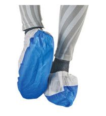 Sovrascarpe monouso Dual Barrier - antiscivolo - taglia unica - PLP - bianco/blu - Worker - conf. 50 pezzi Sovrascarpe monouso Dual Barrier - antiscivolo - taglia unica - PLP - bianco/blu - Worker - conf. 50 pezzi