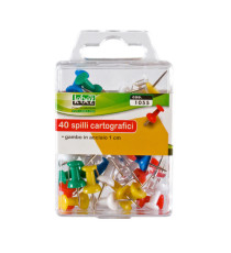 Spilli cartografici a clessidra - colori assortiti - Lebez - conf. 40 pezzi Spilli cartografici a clessidra - colori assortiti - Lebez - conf. 40 pezzi