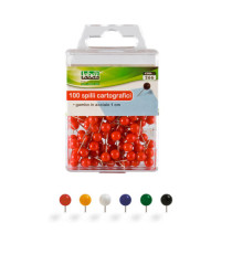 Spilli cartografici a sfera - rosso - Lebez - scatola 100 pezzi Spilli cartografici a sfera - rosso - Lebez - scatola 100 pezzi