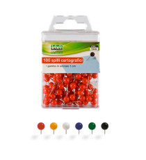 Spilli cartografici a sfera - rosso - Lebez - scatola 100 pezzi Spilli cartografici a sfera - rosso - Lebez - scatola 100 pezzi