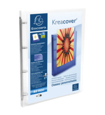 Raccoglitore personalizzabile Kreacover - PP - 4 anelli tondi 15 mm - dorso 2 cm - A4 maxi - trasparente - Exacompta Raccoglitore personalizzabile Kreacover - PP - 4 anelli tondi 15 mm - dorso 2 cm - A4 maxi - trasparente - Exacompta