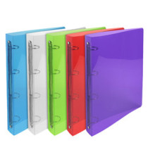 Raccoglitore rigato Crystal Colours - PPL - 4 anelli tondi 30 mm - dorso 4 cm - 22 x 30 cm - colori assortiti - Exacompt Raccoglitore rigato Crystal Colours - PPL - 4 anelli tondi 30 mm - dorso 4 cm - 22 x 30 cm - colori assortiti - Exacompt