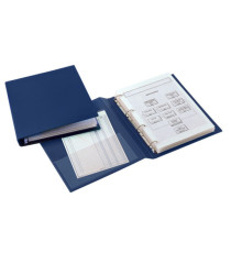 Raccoglitore Sanremo 2000 - 22 x 30 cm - 4 anelli a D 40 mm - dorso 5,5 cm - blu - Sei Rota