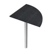 Raccordo angolare 90° per scrivanie Easy - 80 x 80 cm - nero venato/grigio alluminio