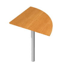 Raccordo angolare 90° per scrivanie Easy - 80 x 80 cm - noce chiaro/grigio alluminio