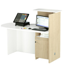 Reception concept - sinistra - 143 x 83 x 117 cm - bianco/rovere