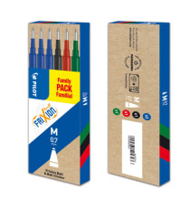 Refill a sfera Frixionball - punta 0,7mm - 3 blu, 1 nero, 1 rosso, 1 verde  - Pilot - conf. 6 pezzi