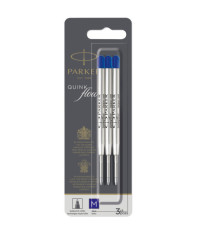 Refill sfera QuinkFlow - punta media - metallo - blu - Parker - blister 3 pezzi Refill sfera QuinkFlow - punta media - metallo - blu - Parker - blister 3 pezzi
