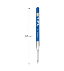Refill sfera QuinkGel - punta media - metallo - blu - Parker Refill sfera QuinkGel - punta media - metallo - blu - Parker