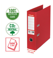 Registratore a leva - CO2 neutral - A4 - dorso 75 mm - rosso - Esselte