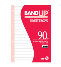 Ricambi BandUp forati rinforzati - A4 - 1 rigo - 40 fogli - 90gr - BM Ricambi BandUp forati rinforzati - A4 - 1 rigo - 40 fogli - 90gr - BM