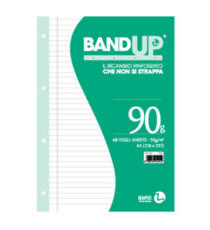 Ricambi BandUp forati rinforzati - A4 - 1 rigo con margine - 40 fogli - 90gr - BM Ricambi BandUp forati rinforzati - A4 - 1 rigo con margine - 40 fogli - 90gr - BM