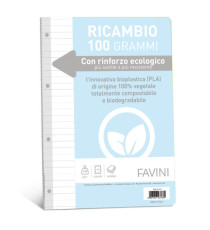Ricambi c/rinforzo ecologico - A4 - 100 gr - 40 fg - 1 rigo - Favini Ricambi c/rinforzo ecologico - A4 - 100 gr - 40 fg - 1 rigo - Favini