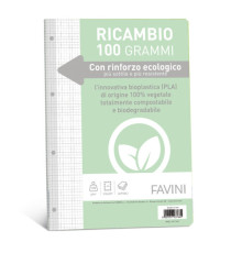 Ricambi c/rinforzo ecologico - A4 - 100 gr - 40 fg - 4 mm - Favini Ricambi c/rinforzo ecologico - A4 - 100 gr - 40 fg - 4 mm - Favini