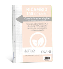 Ricambi c/rinforzo ecologico - A4 - 100 gr - 40 fg - 5 mm - Favini Ricambi c/rinforzo ecologico - A4 - 100 gr - 40 fg - 5 mm - Favini