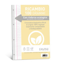Ricambi c/rinforzo ecologico - A4 - 100gr - 40 fg - 5mm c/margine - Favini Ricambi c/rinforzo ecologico - A4 - 100gr - 40 fg - 5mm c/margine - Favini