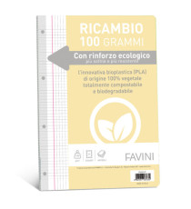Ricambi c/rinforzo ecologico - A4 - 100gr - 40 fg - 5mm c/margine - Favini Ricambi c/rinforzo ecologico - A4 - 100gr - 40 fg - 5mm c/margine - Favini