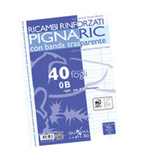 Ricambi forati rinforzati Pignaric - A4 - rigo di 3a - 40 fogli - 80gr - Pigna Ricambi forati rinforzati Pignaric - A4 - rigo di 3a - 40 fogli - 80gr - Pigna