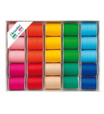 Rocche di nastro similpaper -10 mm x 10 mt - colori assortiti primaverai - Brizzolari - conf. 25 pezzi Rocche di nastro similpaper -10 mm x 10 mt - colori assortiti primaverai - Brizzolari - conf. 25 pezzi