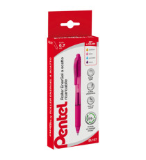 Roller a scatto Energel X BL 107  - punta 0,7mm - astuccio 4 colori assortiti - Pentel