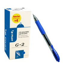 Roller gel a scatto G 2 - punta 0,7mm  - blu - Pilot - conf. 16 + 4 pezzi