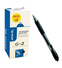 Roller gel a scatto G 2 - punta 0,7mm  - nero - Pilot - conf. 16 + 4 pezzi