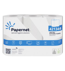Rotolo asciugatutto professionale - 2 veli - 23 cm x 38,71 m - 158 strappi - bianco - Papernet - pacco 3 rotoli Rotolo asciugatutto professionale - 2 veli - 23 cm x 38,71 m - 158 strappi - bianco - Papernet - pacco 3 rotoli
