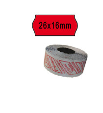 Rotolo da 1000 etichette a onda per Printex Smart 16/2616 e Z Maxi 6/2616 - 26x16 mm - adesivo permanente - rosso - Prin Rotolo da 1000 etichette a onda per Printex Smart 16/2616 e Z Maxi 6/2616 - 26x16 mm - adesivo permanente - rosso - Prin