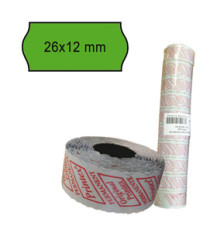 Rotolo da 1000 etichette a onda per Printex Smart 8/2612 - 26x12 mm - adesivo permanente - verde - Printex - pack 10 rot Rotolo da 1000 etichette a onda per Printex Smart 8/2612 - 26x12 mm - adesivo permanente - verde - Printex - pack 10 rot
