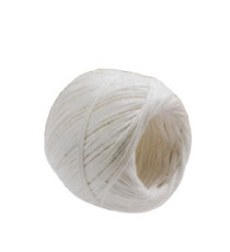 Rotolo di spago - diametro 1 mm - lunghezza 90 m - fibra naturale titolo 2/6 - 100 gr - finitura candido cerato - bianco Rotolo di spago - diametro 1 mm - lunghezza 90 m - fibra naturale titolo 2/6 - 100 gr - finitura candido cerato - bianco