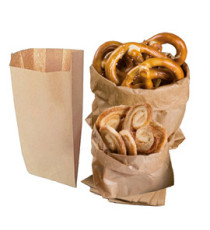 Sacchetti - carta kraft - 10x18 cm - soffietti laterali 3 cm - 45 gr - avana - Rex Sadoch - conf. 100 pezzi