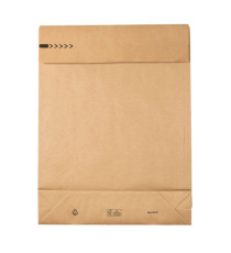 Sacchetti a fondo quadro E-Green - C3 - 35 x 45 x 8 + 10 cm - carta kraft - avana - Bong Packaging - conf. 200 pezzi