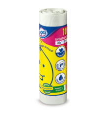 Sacchi per immondizia - 70x110 cm - 120 L - 16 micron - bianco - Logex Professional - rotolo da 10 sacchetti