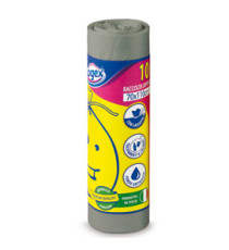 Sacchi per immondizia - 70x110 cm - 120 L - 16 micron - grigio - Logex Professional - rotolo da 10 sacchetti Sacchi per immondizia - 70x110 cm - 120 L - 16 micron - grigio - Logex Professional - rotolo da 10 sacchetti