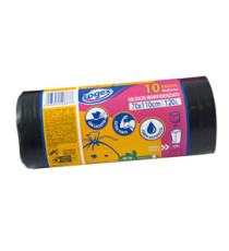 Sacchi per immondizia - 70x110 cm - 120 L - 43 micron - nero - Logex Professional - rotolo da 10 sacchetti
