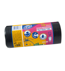 Sacchi per immondizia - 70x110 cm - 120 L - 43 micron - nero - Logex Professional - rotolo da 10 sacchetti