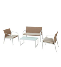 Salotto Madeira - bianco/beige - Garden Friend - set 4 elementi Salotto Madeira - bianco/beige - Garden Friend - set 4 elementi