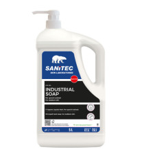 Sapone liquido Industrial Soap - con microgranuli scrub - dispenser 5 L - limone - Sanitec Sapone liquido Industrial Soap - con microgranuli scrub - dispenser 5 L - limone - Sanitec