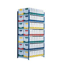 Scaffale RANG'ECO - modulo base - 5 ripiani - 100 x 70 x 200 cm - grigio - Paperflow Scaffale RANG'ECO - modulo base - 5 ripiani - 100 x 70 x 200 cm - grigio - Paperflow
