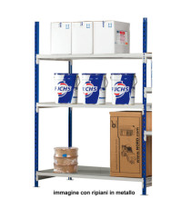 Scaffale Rang'Eco 300 - modulo aggiunta - 3 ripiani - portata ripiano 300 kg - 100 x 60 x 200 cm - acciaio - grigio/blu Scaffale Rang'Eco 300 - modulo aggiunta - 3 ripiani - portata ripiano 300 kg - 100 x 60 x 200 cm - acciaio - grigio/blu
