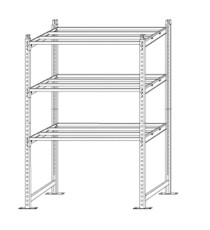 Scaffale Rang'Eco300 - modulo base - 3 ripiani - portata ripiano 300 kg - 100 x 60 x 200 cm - acciaio - grigio/blu - Pap Scaffale Rang'Eco300 - modulo base - 3 ripiani - portata ripiano 300 kg - 100 x 60 x 200 cm - acciaio - grigio/blu - Pap