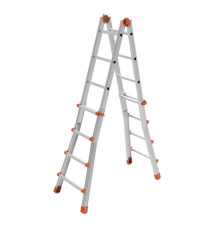 Scala telescopica Squadra - 8+8 gradini - alluminio - Marchetti Scala telescopica Squadra - 8+8 gradini - alluminio - Marchetti